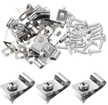 QUARKZMAN 60 Stück Drahtzaun Clips 4 mm Edelstahl Zaun Drahtklemmen Landwirtschaftliche Zaunmontage Clips mit 60 Stück Schrauben zur Befestigung von 12-16 Gauge Drähten