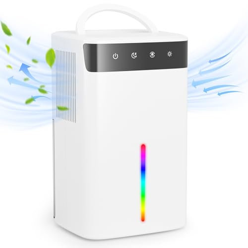 GuKKK Deshumidificador, 2600 ml Deshumidificador Electrico Portátil, deshumidificador silencioso bajo consumo con función de descongelación y modo de suspensión, Antimoho, Ideal para Casa/Baño