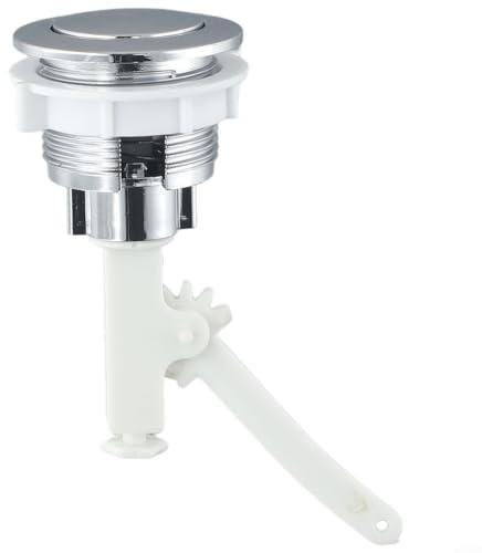 Pulsador de inodoro de una sola descarga de 38 mm de diámetro, pieza de repuesto para tanque de agua de baño, accesorio de cisterna de inodoro ABS plateado para el hogar, baños, hoteles, lugares