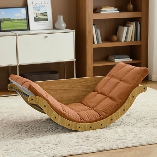 Rocking Chair with Removable Reclining Cushion Anti-Tilt Recliner for Home | Multi-functional relax chair ideal for bedrooms, balconies and lounges, offering comfortable seating for adults every day