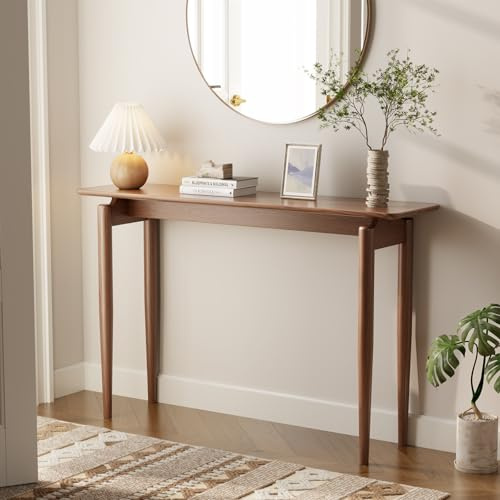 AQIMUELE Konsolentisch Holz, 30 cm schmaler Sofatisch, für Eingang, Flur, Foyer, Wohnzimmer, 30 x 120 x 76 cm (Walnuss)