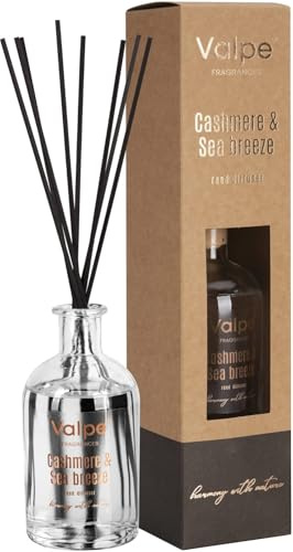 Raumdüfte mit schwarzen Zellulosestäbchen 230 ml bis zu 12 Wochen (Cashmere & Sea Breeze)