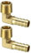 sourcing map 2pcs Raccord cannelé tuyau en laiton coude à 90 degrés 10 mm barbelé x 3/8 PT connecteur mâle