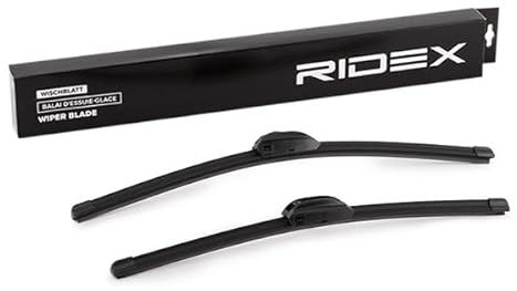 RIDEX Escobilla Limpiaparabrisas Juego de 2 Escobillas con spoiler Delante | Tipo de escobilla: Escobilla con hoja plana & Sin marco | Longitud 1: 500mm | Longitud 2: 450mm 298W0213