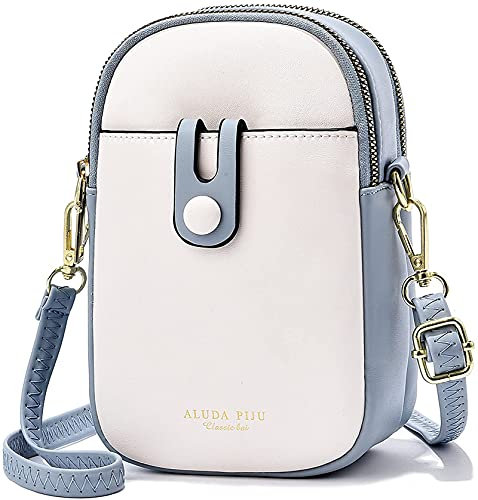 Handytasche Umhängetasche Leder Handy Tasche zum Umhängen Damen mit Geldbörse Schultertasche Handy Umhängetasche Klein Kompatibel mit iPhone 12 pro/12/11 pro, Samsung Galaxy S21, Handy bis zu 6,7 Zoll