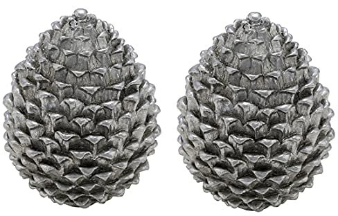 Gehlmann dekorativer Pinien-Zapfen Deko-Zapfen Altsilber in eleganter Shabby Landhaus-Optik (klein ca. 7,5 x 9 cm hoch)