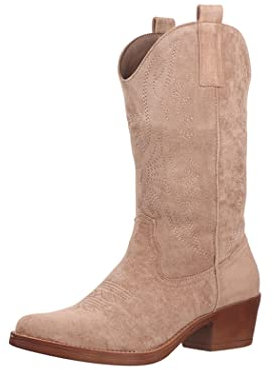 Elara Damen Cowboy Stiefel Biker Boots Chunkyrayan 301-A32S Nude Suede-38