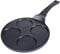 Poêle à frire en antiadhésive (26 cm, 4 Moule) Poêle à pancake en fonte d’aluminium Avec revêtement à triple couche et 4 trous pancakes et Oladji, Petit-déjeuner Oeuf Au Plat Hamburge
