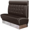 GGMMÖBEL Diner 3 | Dinerbank | B:H 100 x 123 cm | Chesterfield | Braun | Leder | Keder: Weiß | Sitzhöhe: 48 cm
