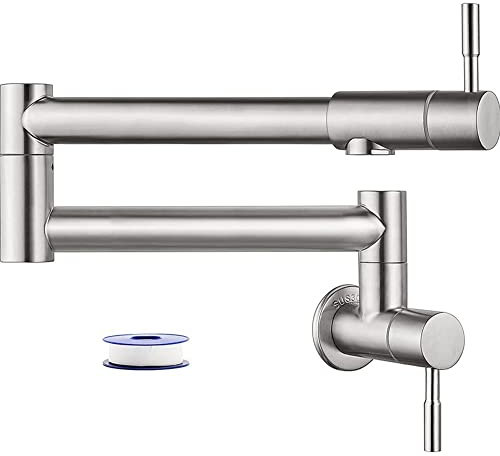 FUBESK Foldable Brass Wall Mounted Kitchen Faucet Pot Filler Faucet Swivel Folding Retractable Rotary Stretch Basin Faucet Sink Tap