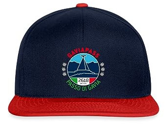 Spreadshirt Gaviapass Italienische Alpen Souvenir Italien Snapback Cap, One Size, Navy/Rot
