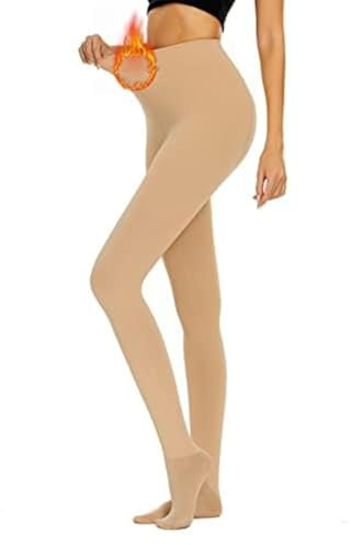 Durio Thermo Strumpfhose Damen Dicke Plüschstrümpfe Gefütterte Strumpfhose Damen Thermo Leggings Damen Fleece Pantyhose Strumpfhosen Damen Winter Hautfarbe-2 M