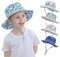 YANWANG Baby Kinder Einstellbare Eimer Sonnenhut, UPF 50+ Sonnenschutz Strandmütze für Kleinkinder Jungen Mädchen(Dinosaurs,0-12Months)