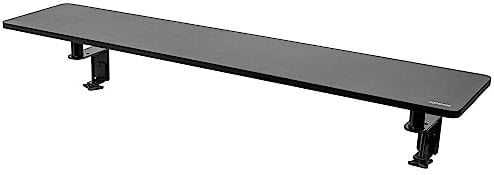 Duronic Monitor Riser Shelf DMR01, Clamp-On Laptop and Screen Stand for Desktop, 117x25cm Platform, Desk Shelf, Add-On Accessory, 15kg/33lbs Capacity – Black