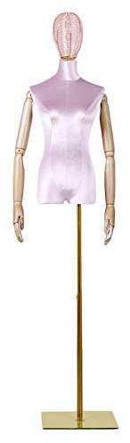 Schneiderpuppe, rosa, weiblicher Schaufensterpuppen-Torso mit Metallsockel, Stativständer, weibliche Schaufensterpuppen-Oberkörperform (mit Armen mit Metallsockel)