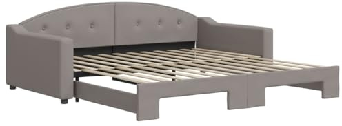 vidaXL Tagesbett Ausziehbar Taupe 100x200 cm Stoff