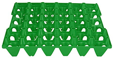 5PCS Plastic Egg Holder,30 Cell Large Capacity Egg Storage Flats Reusable Durable Stackable Egg Crates Holder Tray for Home (Green)