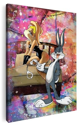 Artmazing | Bugs Bunny Bild | Modernes Wandbild XXL | Wohnzimmer Deko | Bild Leinwand XXL | Buntes Poster für Wand