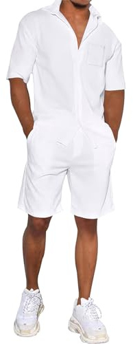 amropi Hommes Été Survêtement Manches Courtes Chemise Haut à Boutons et Shorts Ensemble de Tenue de Sport