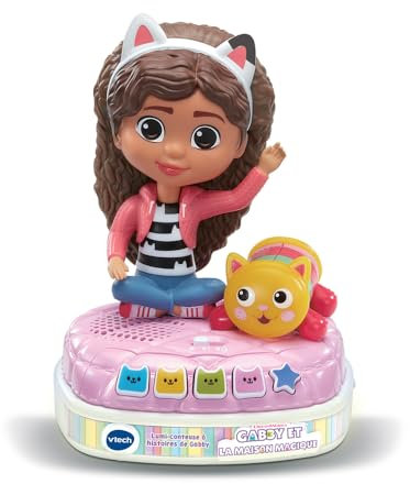VTech - Gabby et La Maison Magique, Lumi-Conteuse à Histoires de Gabby, Boîte à Histoires Veilleuse, Jouet Interactif et Musical avec 4 Jeux, Cadeau Enfant de 3 Ans à 7 Ans - Contenu en Français