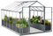 Euboer Serra in alluminio con 362 x 238 cm, fondazione da 4 mm, grande serra, resistente all'inverno, 14,03 m³, doppia porta, colore: grigio