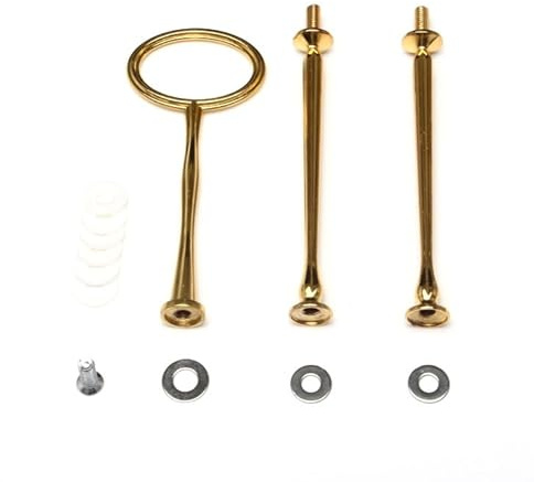 Mafagwre 10 Stücke Etageren Stangen Set, 3 Etagen Oval Metallstange, Etagere Bausatz Metallstangen, Für Kuchen, Obst, Snacks Und Süßigkeiten (Gold)