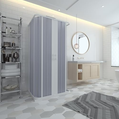 Box doccia 3 Lati Flex con fascia larga apertura centrale a soffietto riducibile Made in Italy H 185 cm (Bianco, 60x80x60 cm)