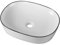 DILECI - Vasque à Poser Ronde Ovale en Céramique blanche avec liseré Noire Mate - Lavabo Design Épuré et Élégant pour Salle de Bain - Style Contemporain et Durable - Finition Luxe et Intemporelle