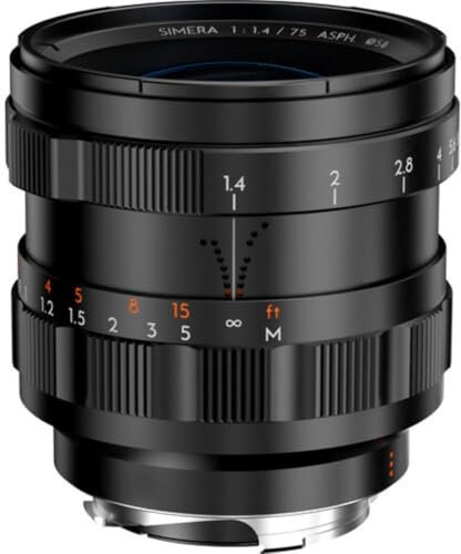 Thypoch Vollformat-Fotoobjektiv Simera 75 mm f/1.4 ASPH Objektiv für Leica M Mount (schwarz)