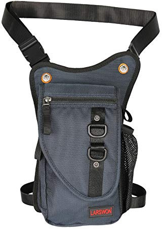Larswon, Oberschenkeltasche – Taktische Hüfttasche für Motorrad, wasserdicht, Blau, Medium