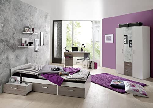 storado.de Jugendzimmer Berlin weiß matt Eiche Nelson 5-TLG. EAN 4260498522767