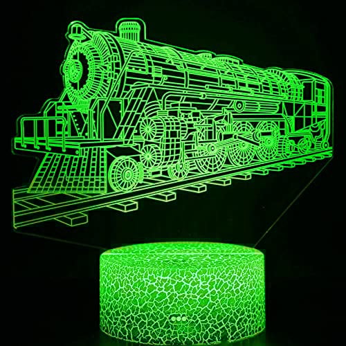 Jinson well 3D bus Lampe led auto zug optische Illusion Nachtlicht, 16 Farbwechsel Tisch Schreibtisch Dekoration Lampen mit Acryl Base USB Spielzeug