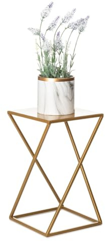 HowHomely Support moderne en métal pour plantes - 40 cm - Doré