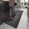 Color G Küchenläufer 44 x 120 cm, Anti-Müdigkeit Küchenteppich Waschbar rutschfest, Leder Teppich Küche Öl Resistent, Wasserdicht für Küche, Esszimmer, Wohnzimmer, Büro (Schwarz)