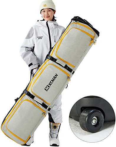 XCMAN Roller Snowboardtasche mit Rollen, verstellbare Länge Snowboard-Tasche Für -Skitrage-Rucksack Flugreisen geeignet