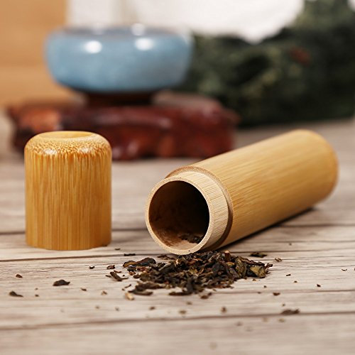 1Pc forme ronde Portable fait à la main en bambou naturel pot à thé support de stockage boîte à conteneurs usage domestique(2.5 * 12),Pot à thé en bambou, tubes de bambou tube boîte à thé en orga