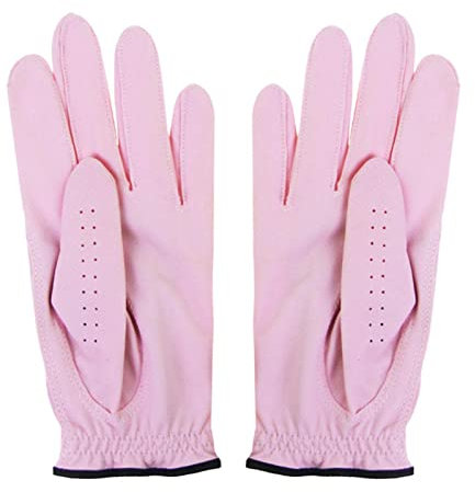 Golfhandschuh für Damen – Allwetter-Leder-Cartoon-Golfhandschuhe, atmungsaktiv, linke und rechte Hand, mit rutschfestem Griff für Damen und Mädchen