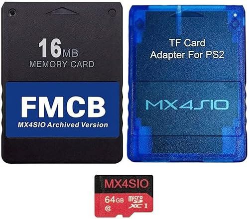Aukuoy Adaptador PS2 - Tarjeta TF 64G y PS2 FMCB MX4SIO Archivada para Sony Playstation 2, todas las versiones