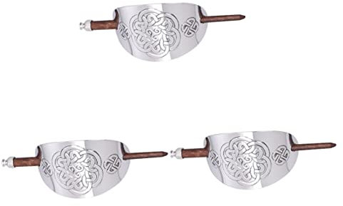 FRCOLOR 3 Pièces Pinces à Cheveux Viking Pour Hommes Pinces à Cheveux Rétro Glissière De De Cheveux Longs Barrettes à Cheveux Barrettes En Bois Agrafe Bambou Style Chinois Aux Femmes