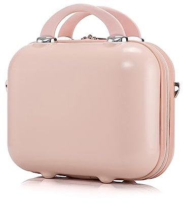 Balakaka Vanity Case de Voyage pour Femmes et Filles, Rigide Vanity Case avec Poignée Souple, Portable Imperméable Trousse de MaquillageRose