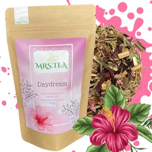 Hibiskustee mit Rose – Mrs. Tea Daydream | 80 g loser Früchtetee | fruchtig-frisch & leuchtend rot | vegan, glutenfrei, laktosefrei | ideal als Eistee & Sommergetränk