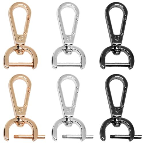 WKRTDY Portachiavi con gancio per borse: 6 pcs chiusura girevole in metallo, fermagli con artiglio di aragosta lega moschettoni girevoli, come accessori fai da te per borse, tracolle e borse in pelle