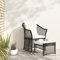 HETFTJN 2-TLG. Garten-Lounge-Set, Balkonstühle Gartentisch Klein Gartenmöbel Set Gartenstuhl Geeignet für Wenig Platz Garten Balkon Außen mit Kissen Schwarz Poly Rattan