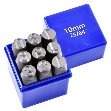 Skweawert Zahlenstempel-Set, 10 mm, Federstahl, 0–9, 9-teilig, Metallstanzer für Metall, Kunststoff, Holz, Leder und mehr