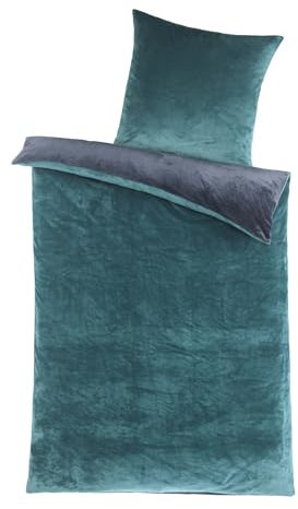 Carpe Sonno - Warme Winter Bettwäsche 135x200 Cashmere Touch - Kuschelige Winterbettwäsche 135x200 - Plüsch Kuschelbettwäsche flauschig 135 x 200 - Flauschige Bettwäsche Winter - Grün