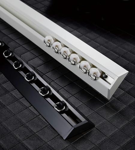 GFXYQPDNV V-förmige Deckenschiene für Vorhänge, biegbare Vorhangschienen bei 90 °, Schiebevorhangstange für Raumteiler (weiß, 300 cm)