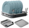 Mypicompany. Escurreplatos Plastico con Bandeja de Goteo - Escurridor de Platos Plastico para Fregadero, Diseño Compacto y Duradero, 38.5 x 38.5 x 8.5 cm. Escorredor de Louça Gris.