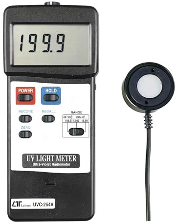 i-POOK UVA-Lichtmessgerät, UVC-254A, Uitra-Violett, Radiometer, UV-Strahlung, Leistungsintensität, UV-Energie-Messgerät, Radiometer, UVA, mit RS232-Schnittstelle, hergestellt in Taiwan