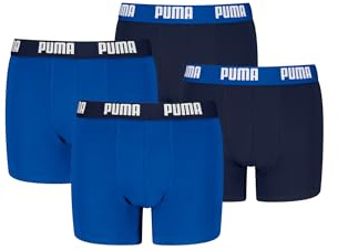 PUMA Boxershorts Jungen Kinder Unterhose Unterwäsche 4 er Pack, Farbe:Navy/Blue, Bekleidung:164