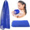 African net sponge Exfoliating gloves Afrikanisches Mesh Schwamm Exfoliierender Körperpeeling Langes Mesh Schwamm Körperpeeling, Sapo Dusch-Accessoire Rücken, Fuß, Scalp Peeling (Blue)